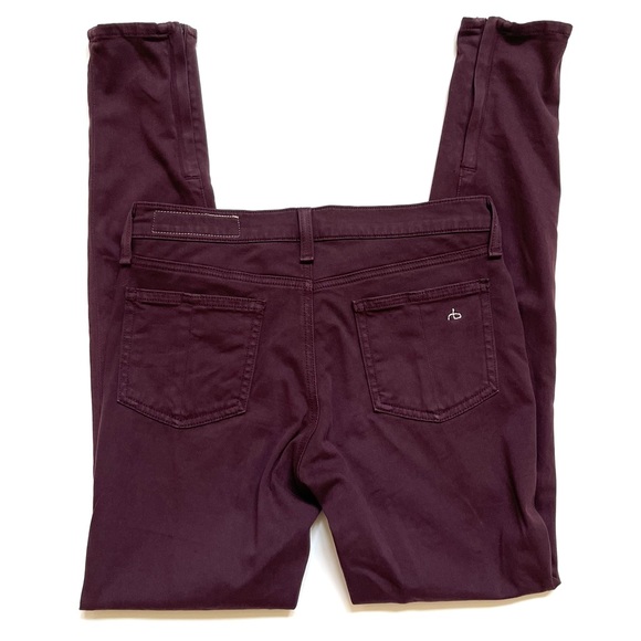 Rag & Bone maroon legging zipper jeans 26 - Picture 7 of 8